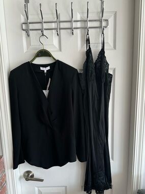 IRO Black Draped Neckline Blouse